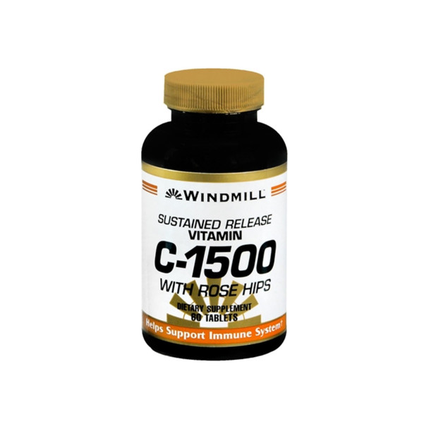 Windmill Vitamin C-1500 Tablets With Rose Hips Sustained Release 60 Tablets