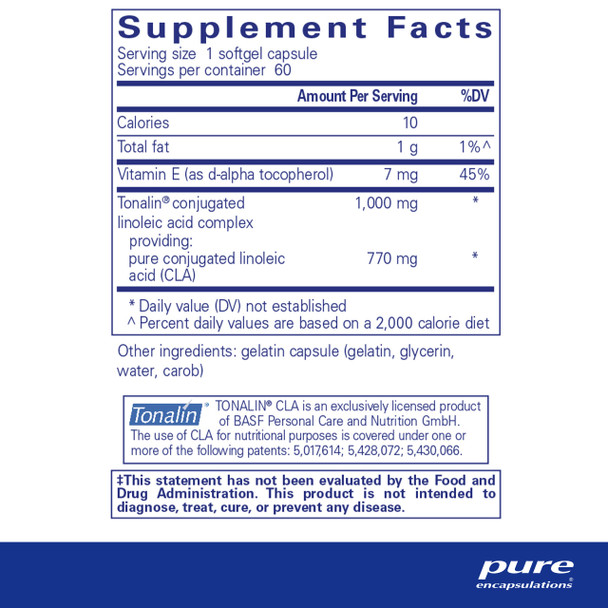 Pure Encapsulations CLA 1000 mg 60 gels