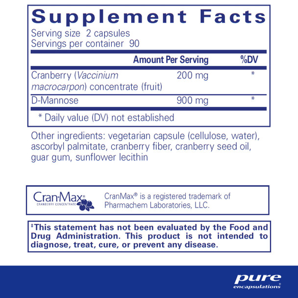 Pure Encapsulations Cranberry/dMannose 180 vcaps