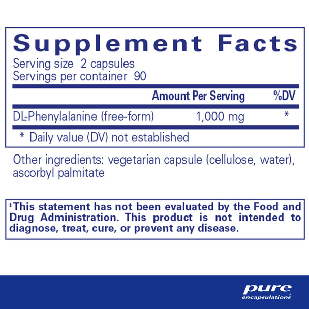 Pure Encapsulations DLPhenylalanine 500 mg 180 vcaps