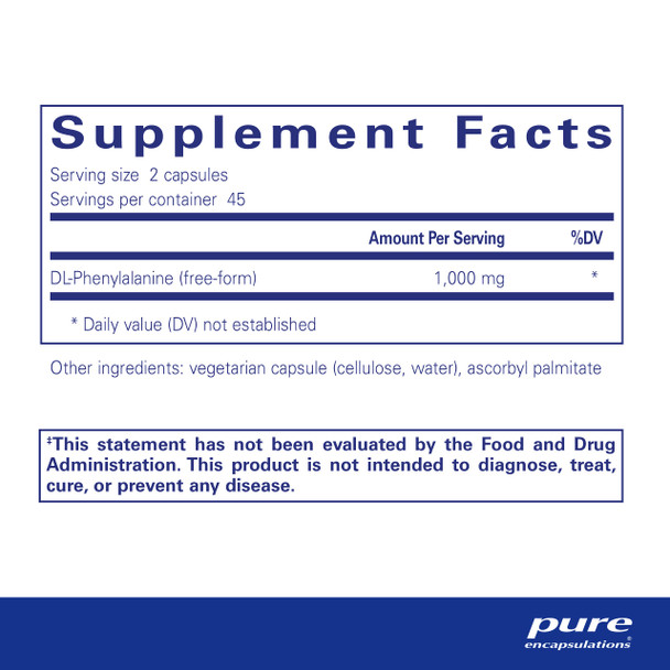 Pure Encapsulations DLPhenylalanine 500 mg 90 vcaps