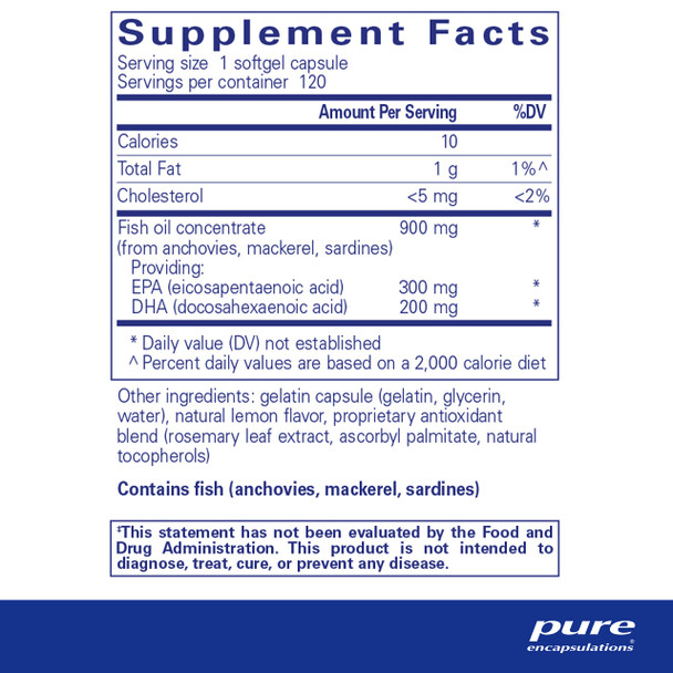 Pure Encapsulations EPA/DHA with lemon 120 gels