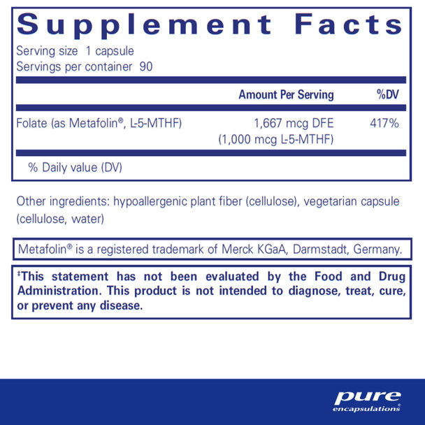 Pure Encapsulations Folate 1000 90 caps Pure Encapsulations Folate 1000 90 caps