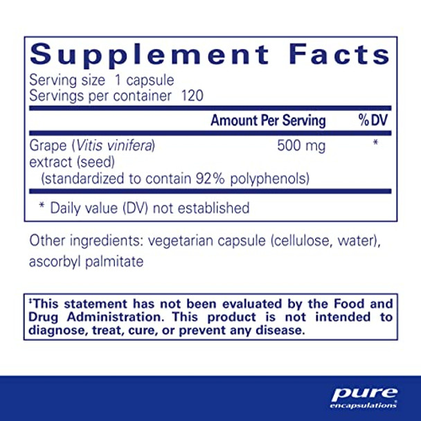 Pure Encapsulations Grape Pip 500 mg 120 caps