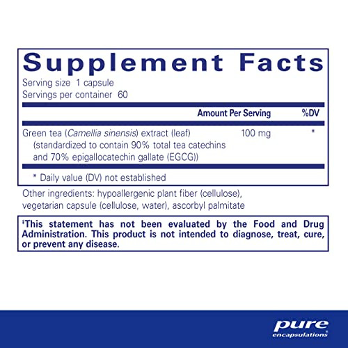 Pure Encapsulations Green Tea extract decaf 60 vegcaps