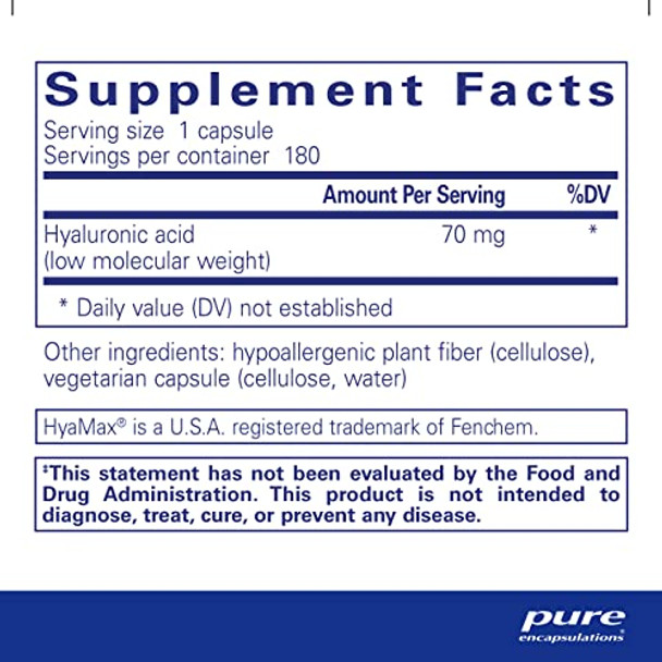 Pure Encapsulations Hyaluronic Acid 70 mg 180 vcaps