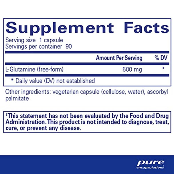 Pure Encapsulations LGlutamine 500 mg 90 vcaps