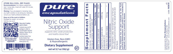 Pure Encapsulations Nitric Oxide Support 162 gms