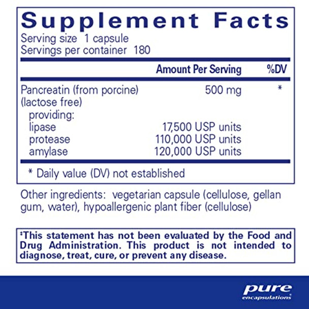 Pure Encapsulations Pancreatic Enzyme Formula 180 vcaps