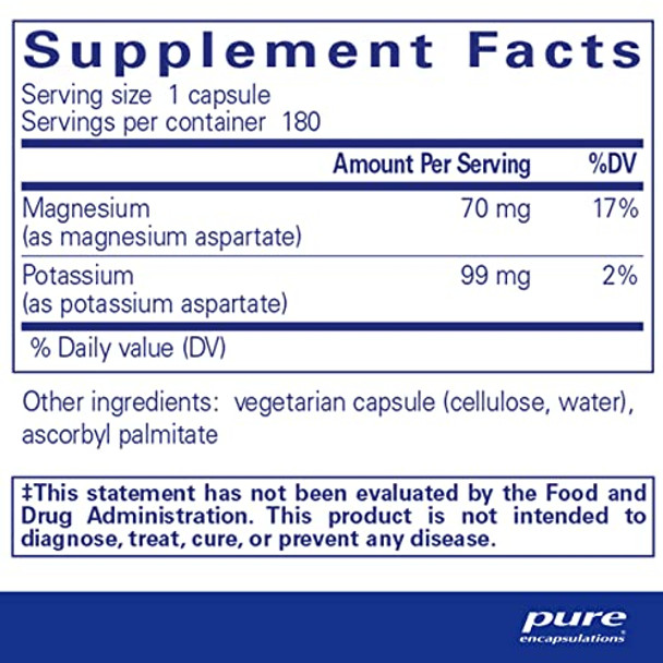 Pure Encapsulations Potassium Magnesium aspartate 180vcaps