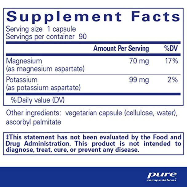 Pure Encapsulations Potassium Magnesium aspartate 90 vcaps