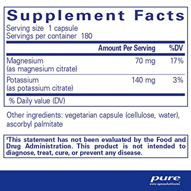 Pure Encapsulations Potassium Magnesium citrate 180 vcaps