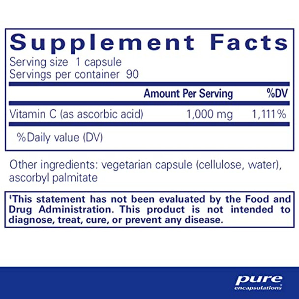 Pure Encapsulations Pure Ascorbic Acid 90 vcaps