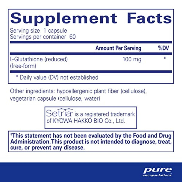 Pure Encapsulations Reduced Glutathione 100 mg 60 vcaps