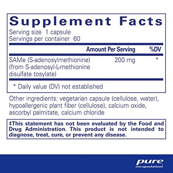 Pure Encapsulations SAMe SAdenosylmethionine 60 caps