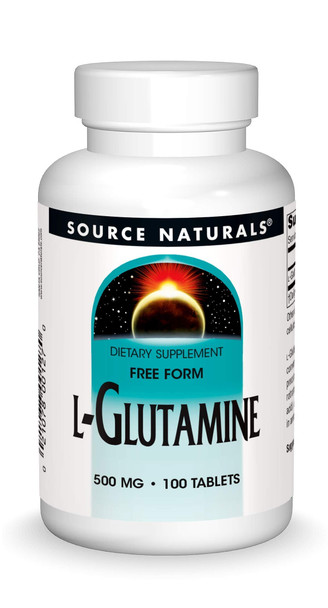 Source Naturals L-Glutamine - Free Form Amino Acid That Supports Metabolic Energy - 100 Tablets