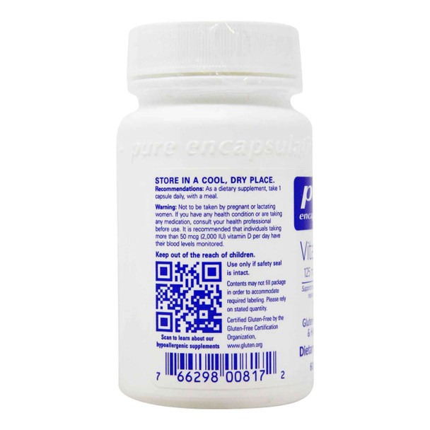 Pure Encapsulations Vitamin D3 5000 IU 60 vcaps