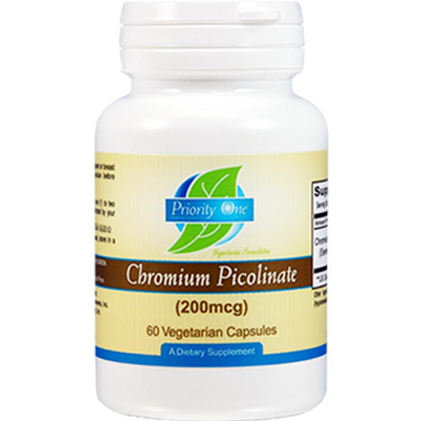 Priority One Vitamins Chromium Picolinate 200 mcg 60 caps