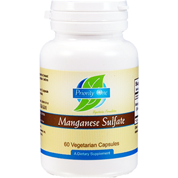 Priority One Vitamins Manganese Sulfate 400mg 60 vegcaps