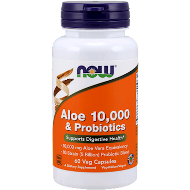 NOW Aloe 10000  Probiotics 60 vegcaps