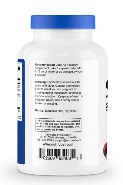 Nutricost Cranberry Extract (25,000mg) (120 Capsules) with Vitamin C & Vitamin E