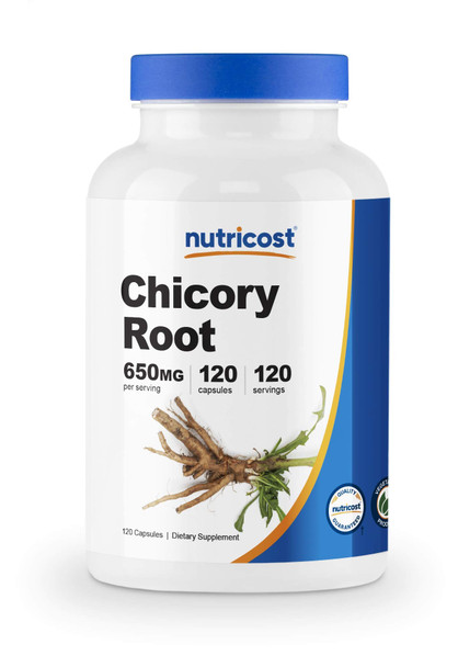 Nutricost Chicory Root 650mg Per Capsule - 120 Plant-Based Capsules, Non-GMO, Gluten Free