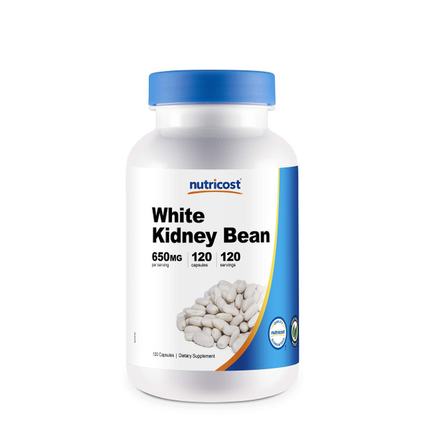 Nutricost White Kidney Beans Capsules 650mg 120 Capsules - Vegetarian Caps, Gluten Free and Non-GMO