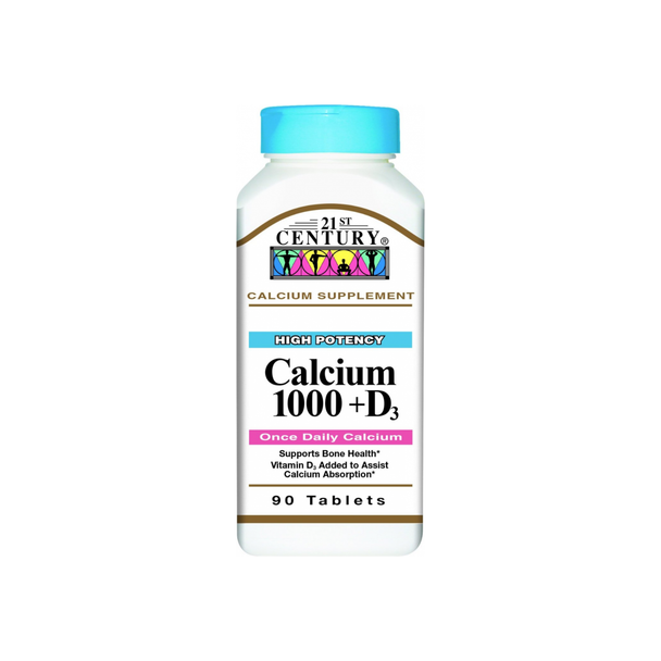 21st Century Calcium 1000 + D Tablets 90 ea