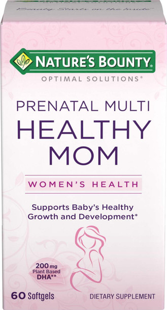 Prenatal Multivitamin by Nature's Bounty, Dietary Supplement, Supports Baby's Healthy Growth and Development, 60 Softgels