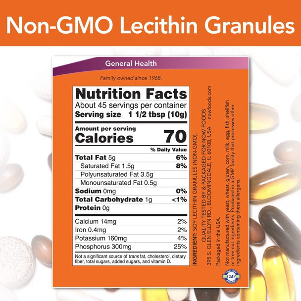 NOW NonGMO Lecithin Granules  1 lb