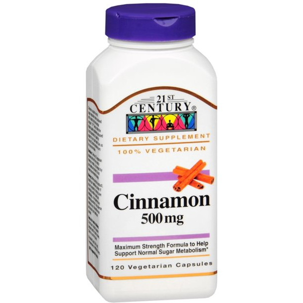 21st Century Cinnamon 500 mg Vegetarian Capsules 120 Capsules