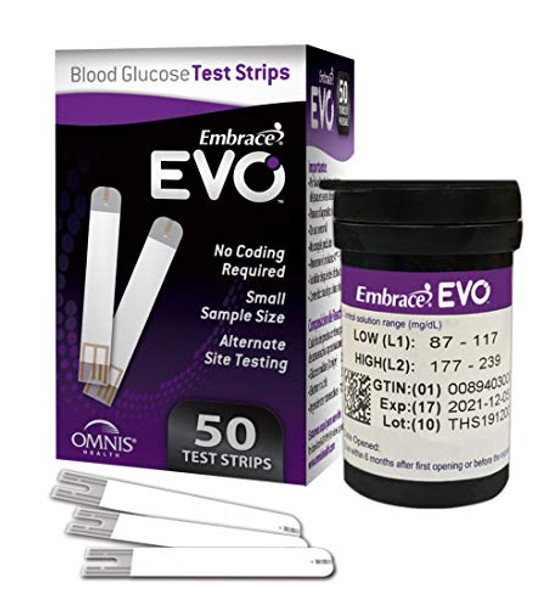 Embrace EVO Blood Glucose Test Strips 50ct Vial