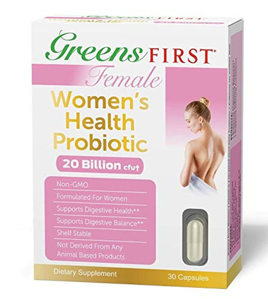 Greens First Female Womens Health Probiotic 30 Capsules Probiotic Support for Women Probiotics for Women