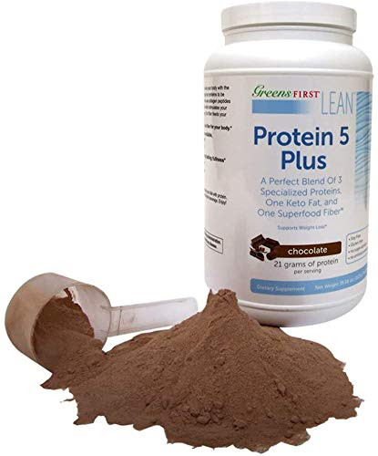 Greens First Lean Protein 5 Plus Dietary Supplement Protein Powder with Whey Protein Collagen Protein and MCT Oil Nutritional Supplement Chocolate