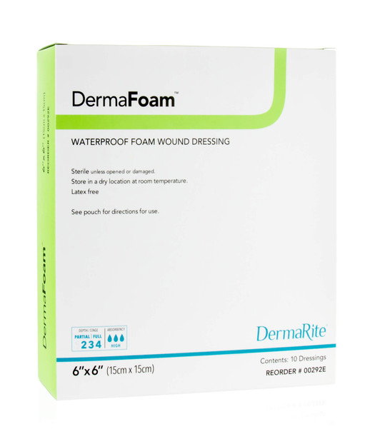 Dermarite Industries Derma Foam NonAdhesive Foam Dressing 6x6 10 Count