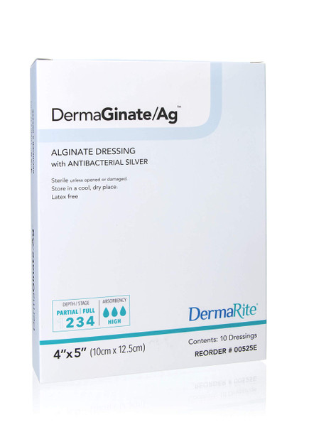 Dermarite Industries Deracinate Ag Silver Alginate 4 X 5 10 Count