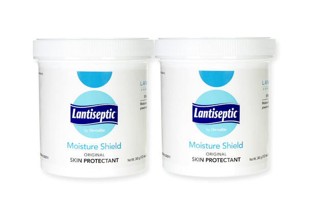 Lantiseptic Moisture Shield Original Skin Protectant 50 Lanolin Enriched Skin Protectant Barrier Cream for Incontinence Paraben Free 2 Jars 12oz Each