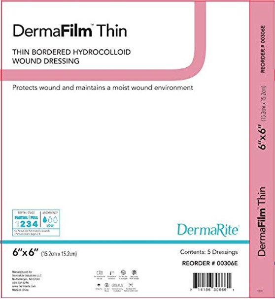 Dermarite Industries 5/Box Dermafilm Thin with Border Hydrocolloid 0.8 Ounce Dermarite Industries 5/Box Dermafilm Thin with Border Hydrocolloid 0.8 Ounce
