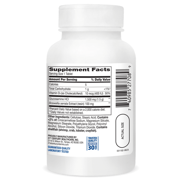 21st Century Glucosamine Daily Complex + Vitamin D3 Tablets, 60 ea