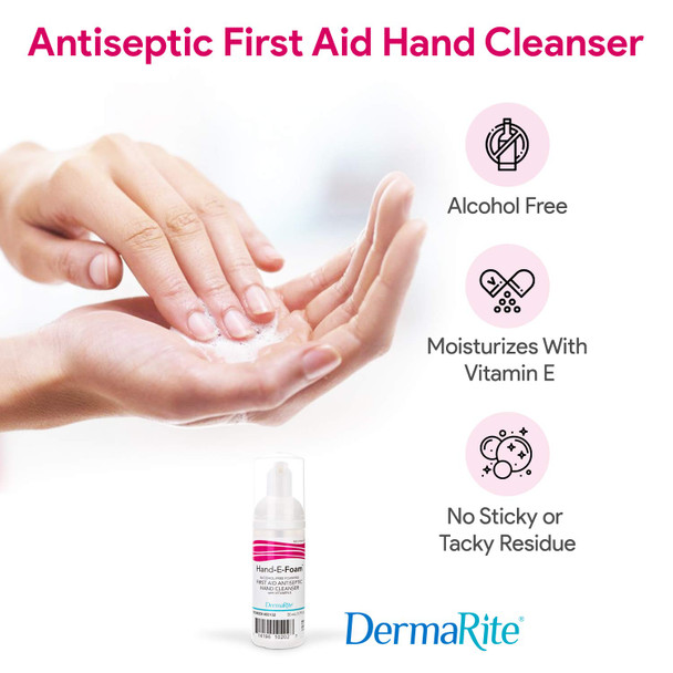 HandEFoam Alcohol Free Foaming Hand Sanitizer Travel Size 1.7 Ounce  Vitamin E Enriched Moisturizing Formula  No Rinse Non Drying Non Sticky Foam Hand Soap  First Aid Antiseptic Cleanser