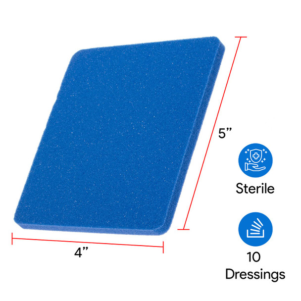 DermaBlue Transfer Antimicrobial Foam Wound Dressing 4 x 5 x 1/8  Conformable  with Methylene Blue Gentian Violet and Silver  Broad Spectrum Antimicrobial and Antifungal Protection