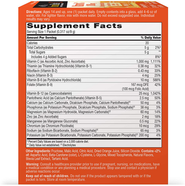 21st Century Immublast Vitamin C Effervescent Drink Mix Packets, Orange Flavor,  30 ea