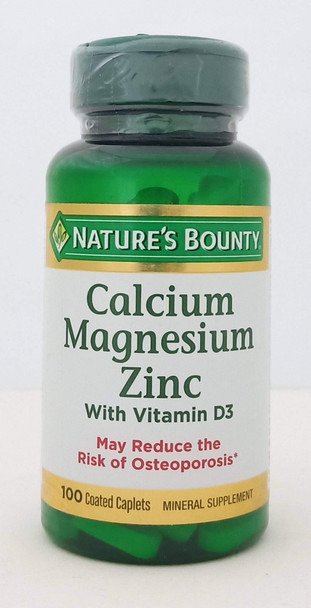 Nature's Bounty Calcium Magnesium Zinc with Vitamin D3 100 Coated Caplets