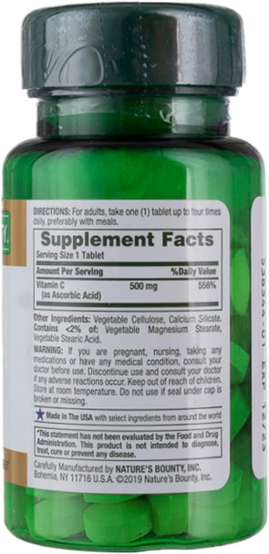 Nature's Bounty Vitamin C 500mg 100 Tablets