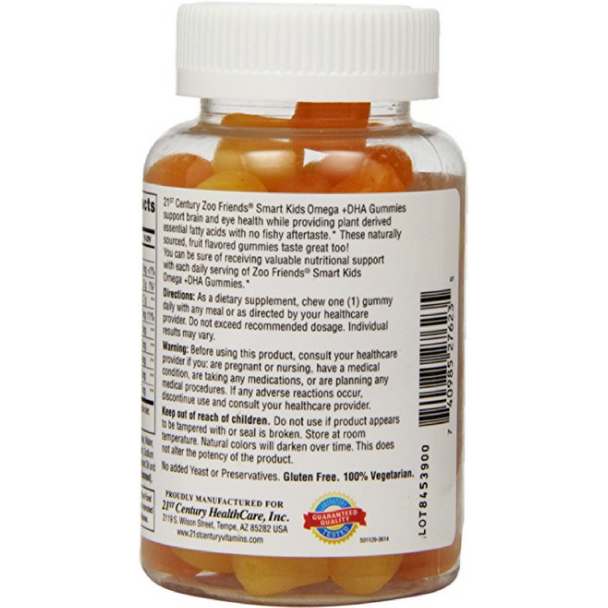 21st Century Zoo Friends Smart Kids Omega Plus DHA Gummies  60 ea