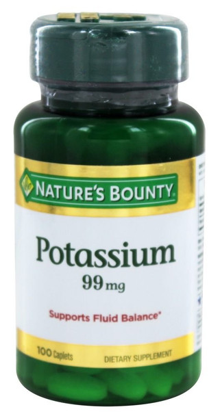Nature's Bounty Potassium Gluconate 99mg, 100 Caplets
