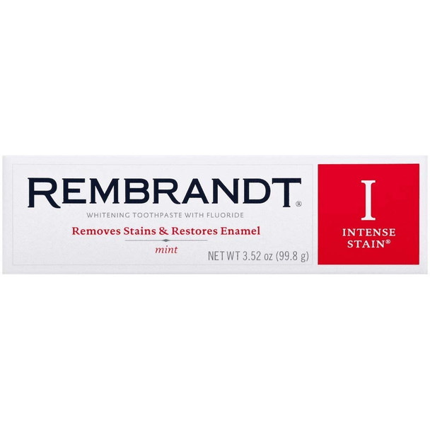 PACK OF 6  Rembrandt Intense Stain Whitening Toothpaste Mint 3.5 oz