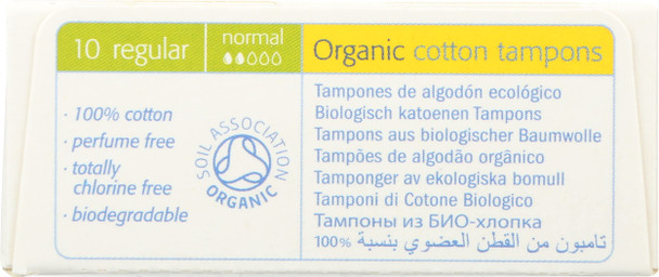 Natracare Tampon Regular Non Applicator 10 ct