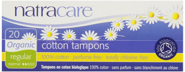 Natracare Organic Cotton Tampon Regular 20 Count 6 Pack