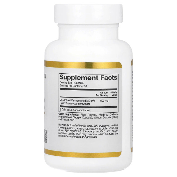 California Gold Nutrition EpiCor, Dried Yeast Fermentate, 500 mg, 30 Veggie Capsules